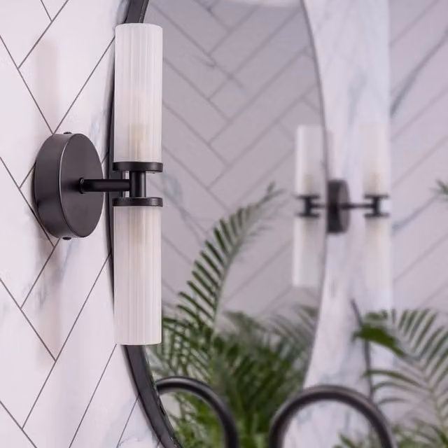 Canya Black 2 Way Up and Down Bathroom Wall Light with 3W LED G9 3000K Warm White