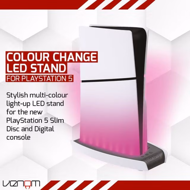 Venom LED Light Up Console Stand for PS5 Slim, Black