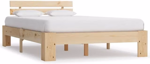 Berkfield Home Solid Pine Wood Bed Frame, Brown, W/D/H: 120 x 200 cm