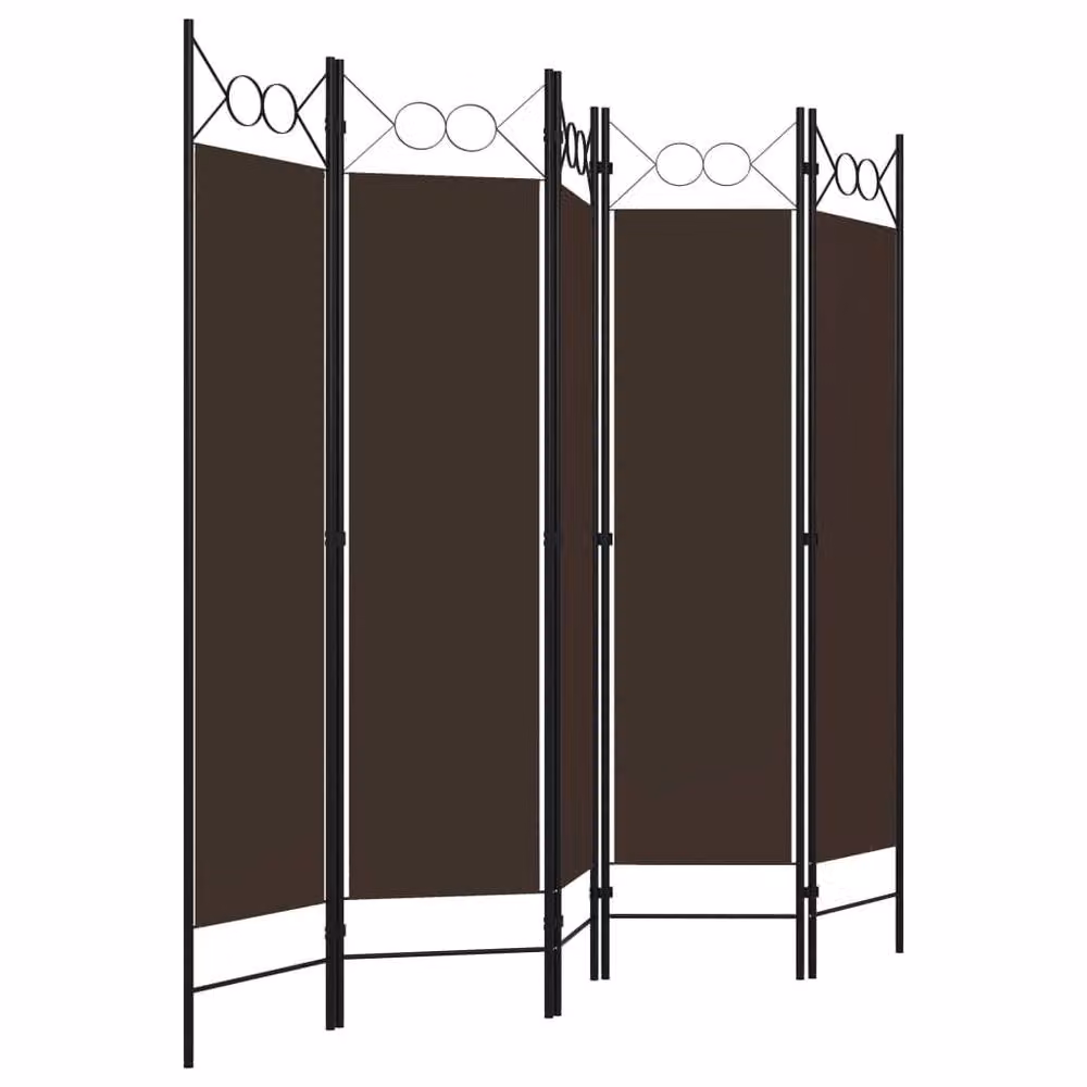 Berkfield Home 5-Panel Room Divider in Brown, W/H: 200 x 180 cm – 2