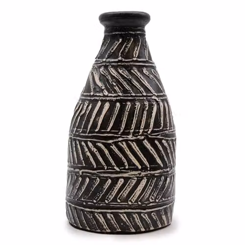 KDMD Greek Taper Ceramic Vase in Brown – 1