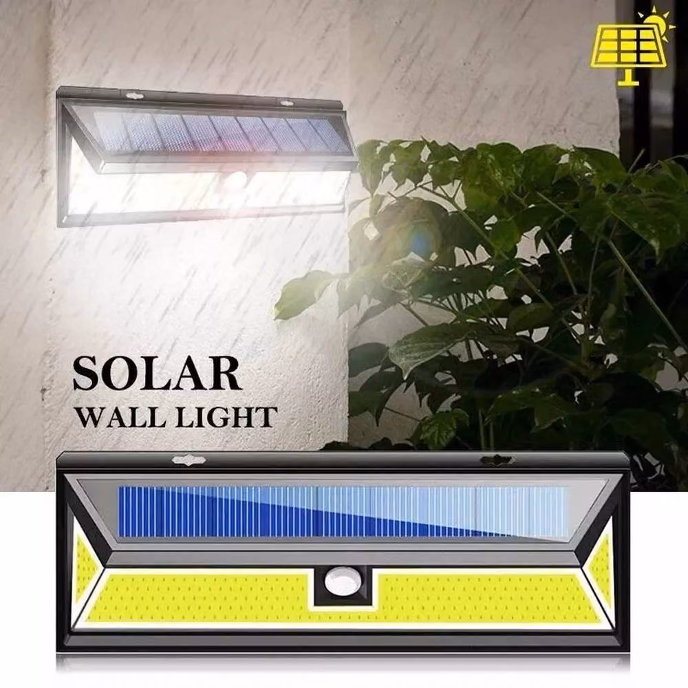 SPETLEK Solar Powered 190 COB LED Outdoor Wall Lights with Motion Sensor in Black – 3
