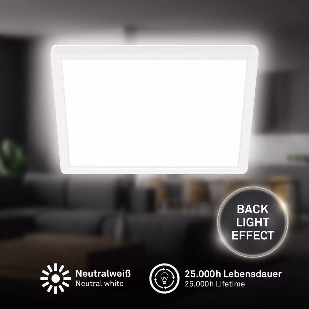 Briloner Modern Square LED Ceiling Light, White, W/D/H: 29 x 29 x 3 cm – 2