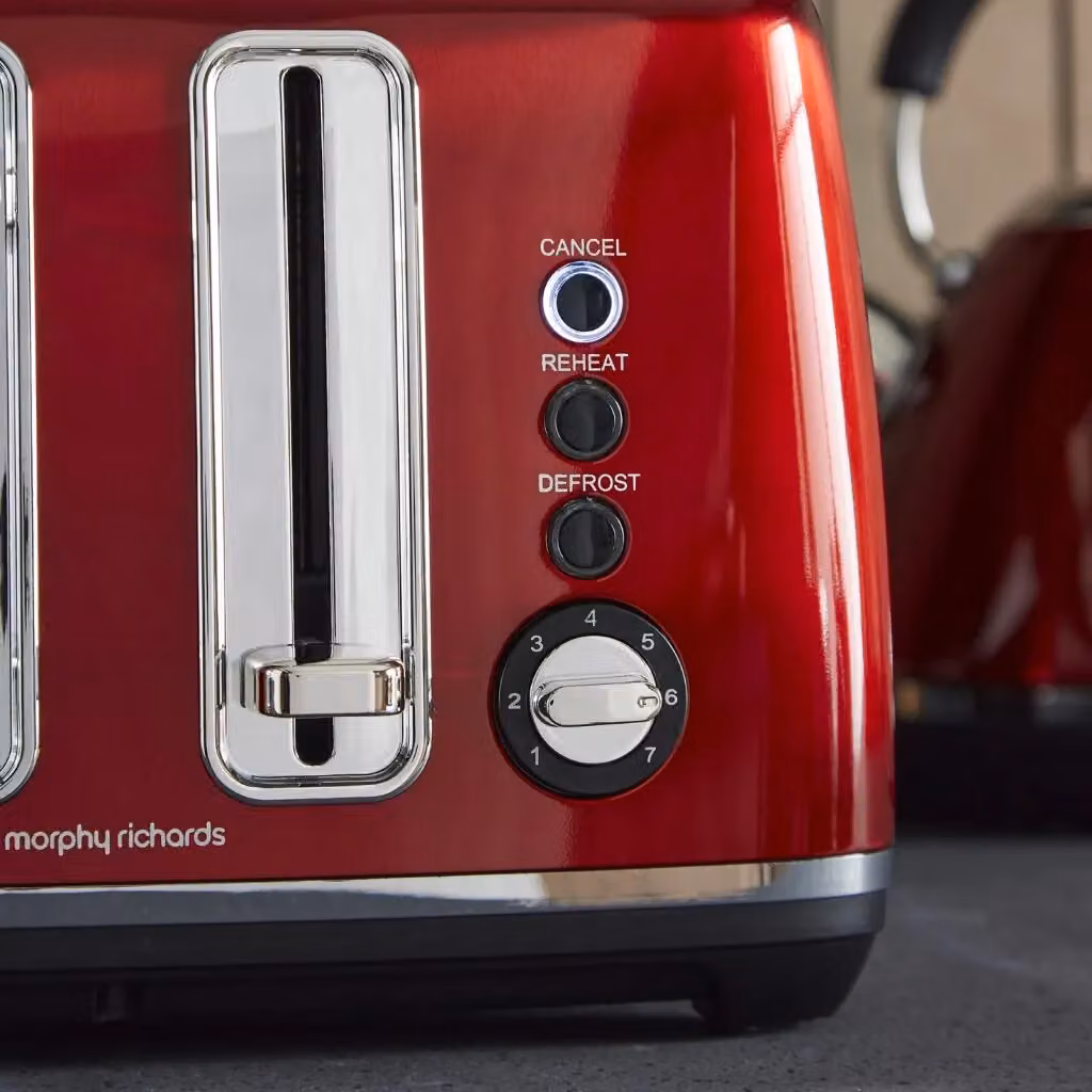 Morphy Richards Accents 4 Slice Toaster in Metallic Purple and Red – 4