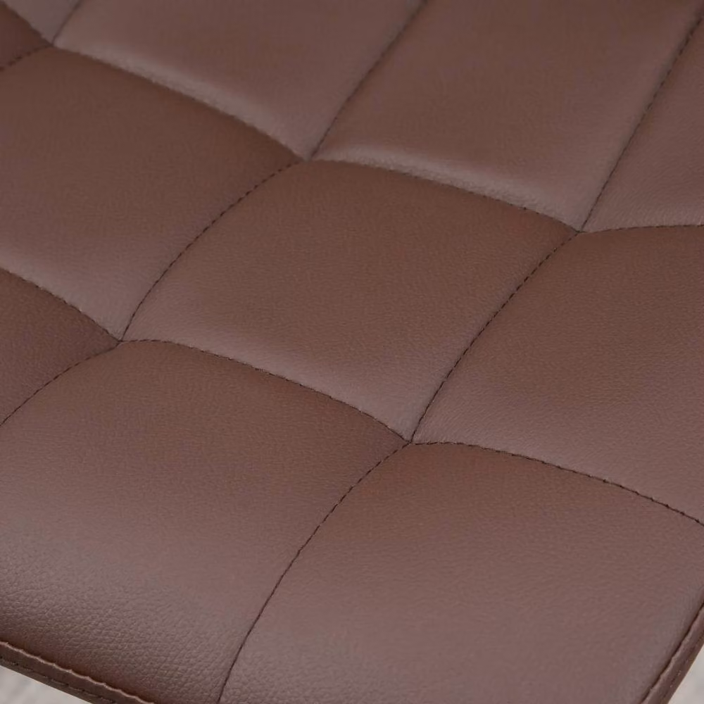 Wyld Haus Ninora Set of 2 Brown Tufted Faux Leather Swivel Bar Stools – 8