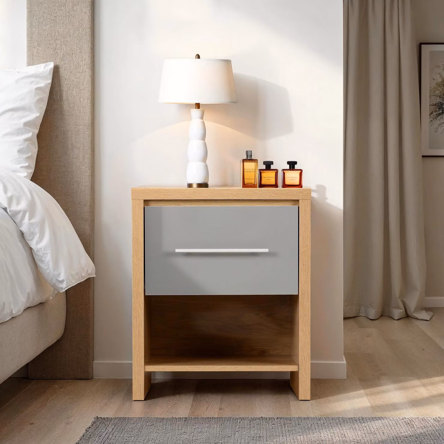 Seconique Seville Grey Gloss and Oak Effect 3 Piece Bedroom Furniture Set – 4