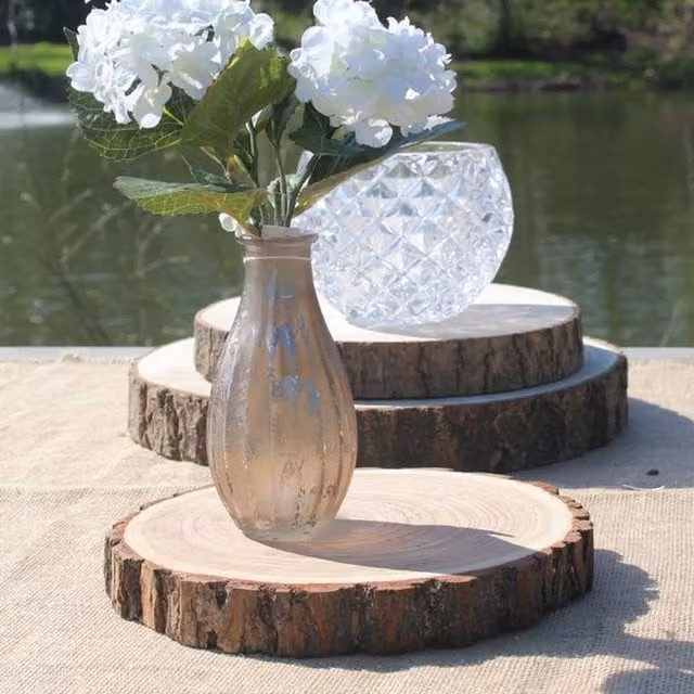 Kingsbury Gifts Round Brown Wood Log Slice, Diameter: 22 cm