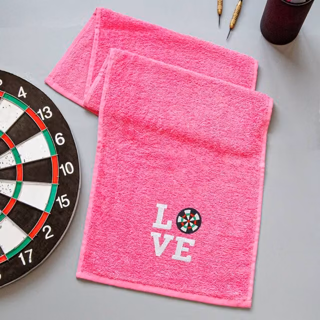 Duncan Stewart Love Sports Darts Cotton Towel in Pink – 1