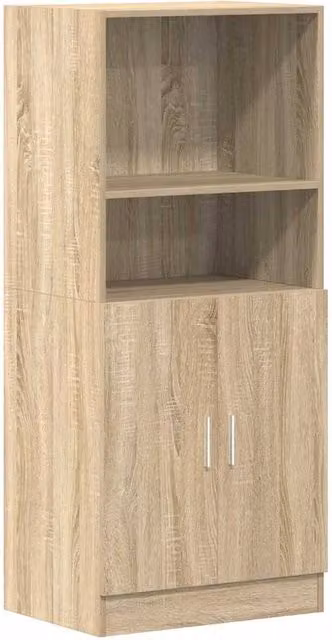 Berkfield Home Kitchen Cabinet in Sonoma Oak, Beige, W/D/H: 57 x 41.5 x 131.5 cm – 1