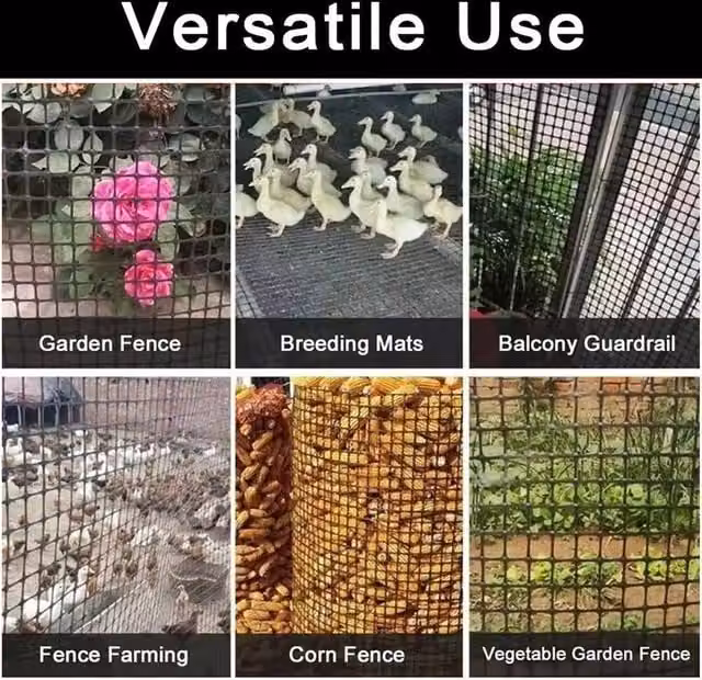 NESTLUNE Black PVC Plastic Chicken Mesh Garden Fencing Barrier, H: 15 cm x W: 100 cm