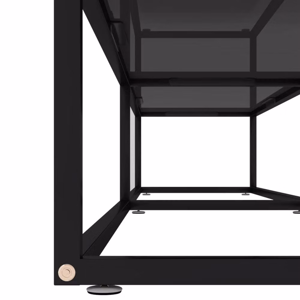 Berkfield Home Modern Black TV Cabinet with Tempered Glass, W: 200 cm, D: 40 cm, H: 40.5 cm – 5