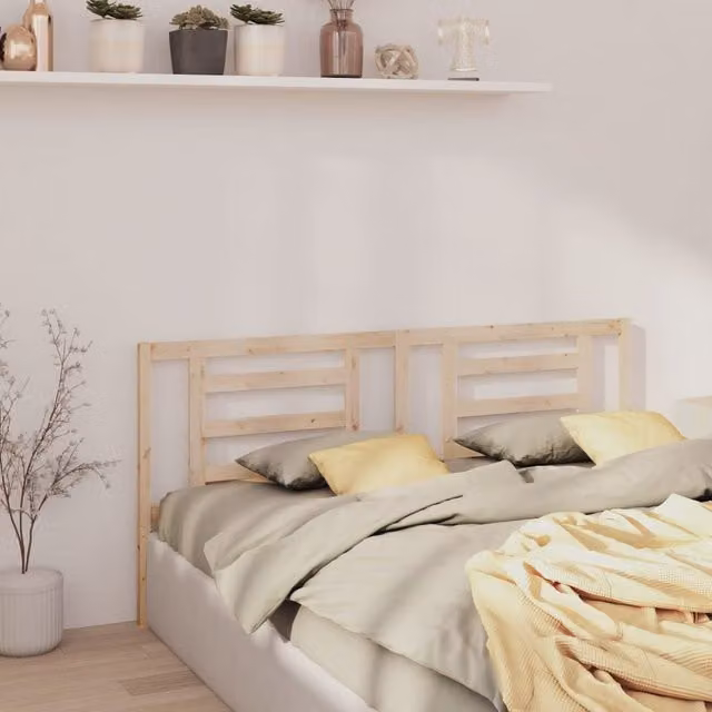 Berkfield Home Rustic Solid Pine Wood Bed Headboard, Brown, W: 206 cm, D: 4 cm, H: 100 cm
