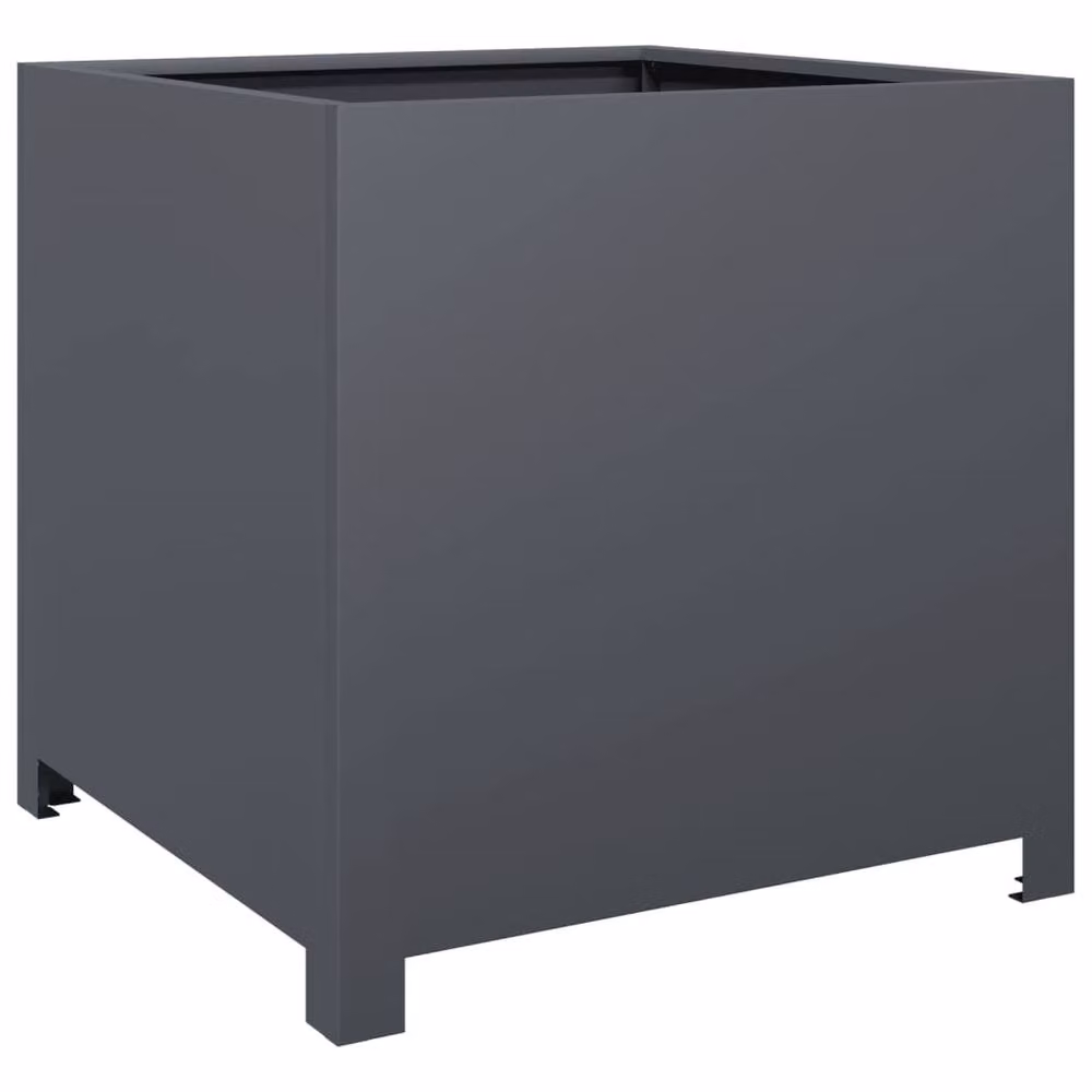 Berkfield Home Durable Steel Garden Planter Tub in Anthracite, W/D/H: 50 x 50 x 50 cm – 3