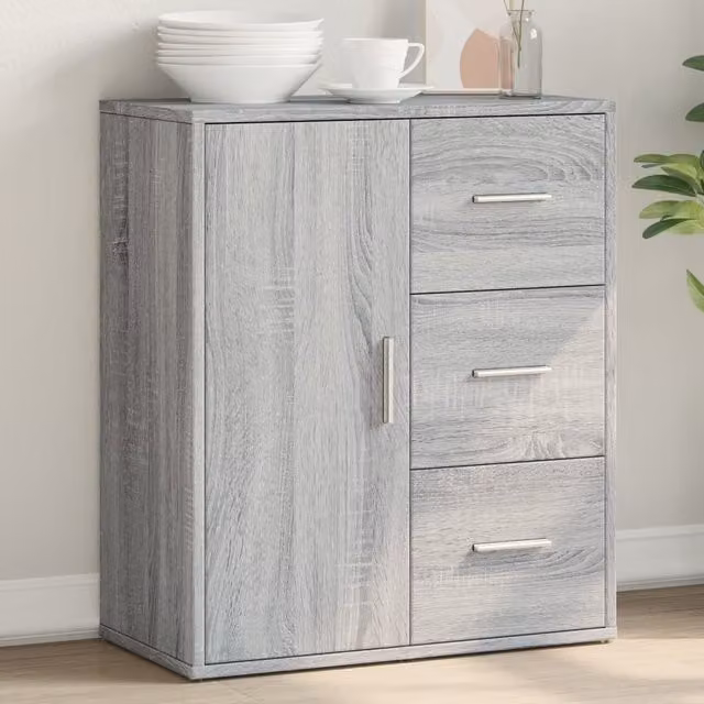 Berkfield Home Grey Sonoma Sideboard in MDF, W/D/H: 60 x 31 x 70 cm
