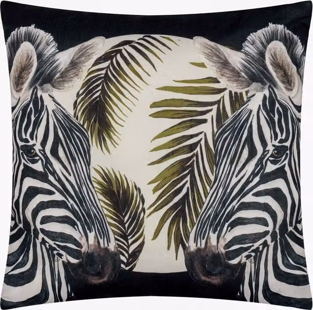 Make It A Home Leopardis Zebra Woven Outdoor Cushion Cover, Multicolour and Black