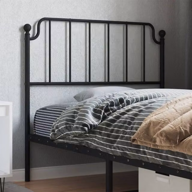 Berkfield Home Classic Metal Headboard in Black, Width: 100 cm