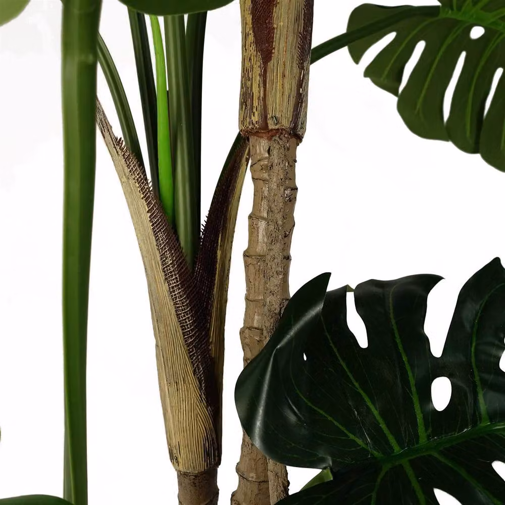 Leaf Design UK Artificial Luxury Monstera Cheese Plant in a Black Pot, Green, Height: 150 cm – 9