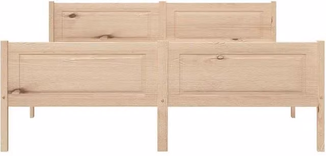 Berkfield Home Modern Small Double Bed Frame in Natural Solid Pinewood, W/D/H: 120 x 200 x 63 cm