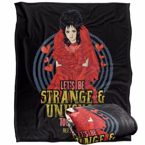 LOGOVISION Beetlejuice Lets Be Strange And Unusual Super Soft Silky Touch Throw Blanket, W/D/H: 152 x 127 cm, Multicolour