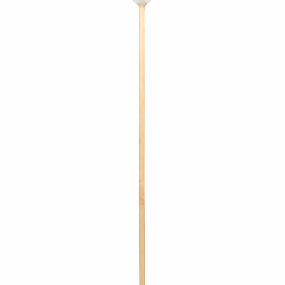 Wyld and Coco Minimalist LED Floor Lamp with White Shade and Wood Frame – 2