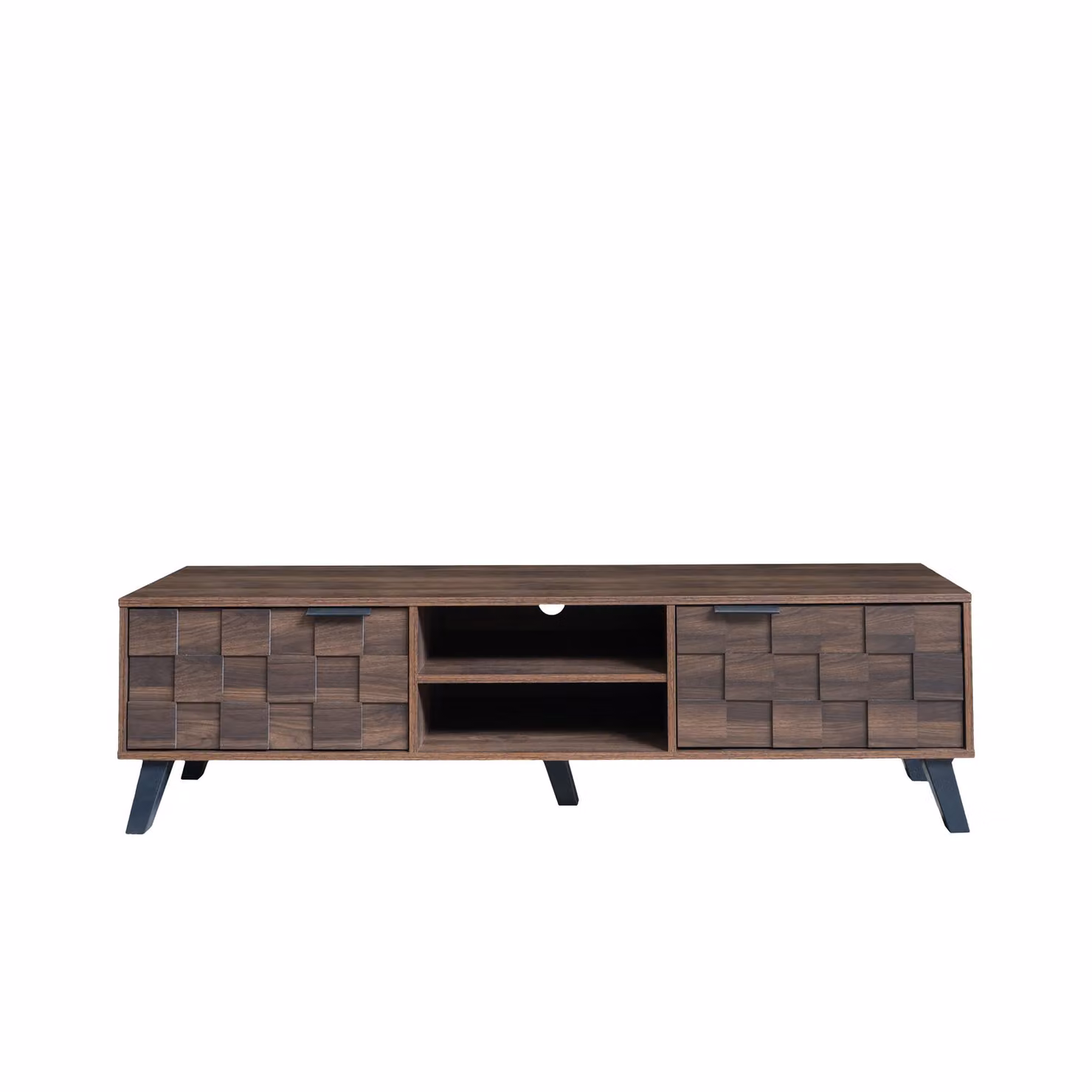 Aosom UK Modern Brown Wood TV Cabinet with 2 Doors and 2 Open Shelves, W/D/H: 160.5 x 35 x 45 cm – 2