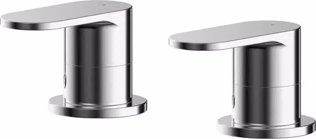 Balterley Current Round Deck Mounted 3/4" Side Valves with Round Levers in Chrome Silver