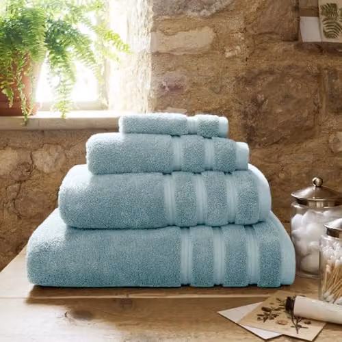 Christy Antalya 4 Piece Luxury Turkish Cotton Bath and Hand Towel Set in Blue, 600GSM – 2