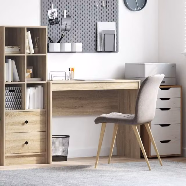 Berkfield Home Writing Desk in Sonoma Oak, Brown, W/D/H: 100 x 40 x 76 cm