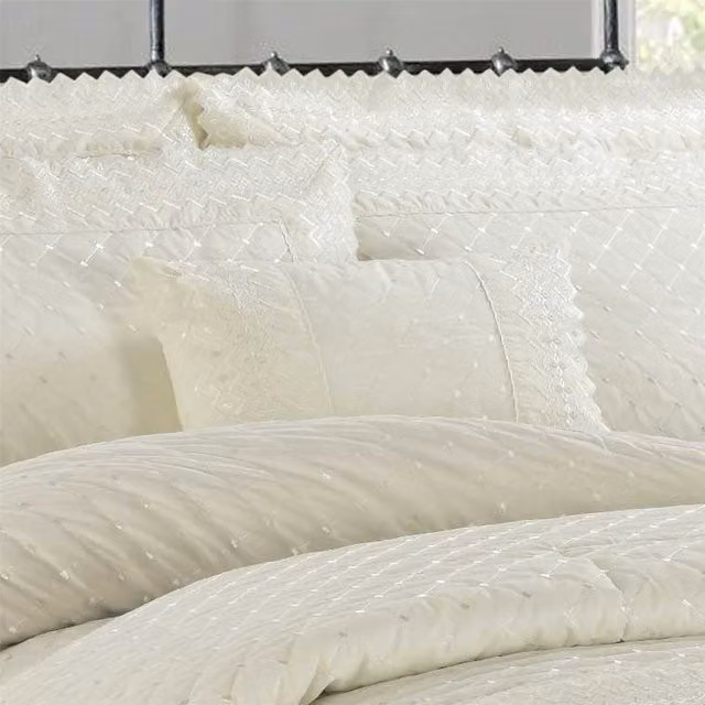 Rapport Home Richmond Boudoir Cushion in White and Yellow Cotton and Polyester Blend