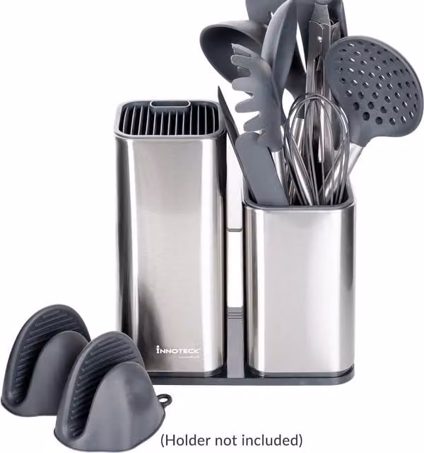 Innoteck 12-Piece Grey Silicone and Stainless Steel Heat Resistant Cooking Utensil Set