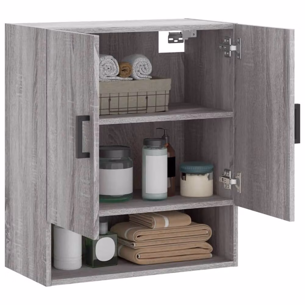 Berkfield Home Wall Mounted Cabinet in Grey Sonoma, W/D/H: 60 x 31 x 70 cm – 2