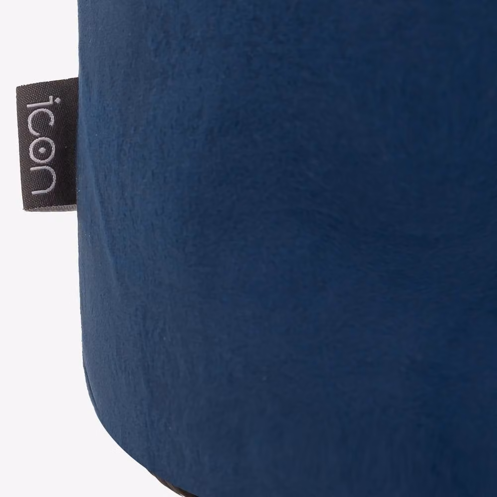 icon Milano Navy Blue Velvet Round Bean Bag Footstool – 4