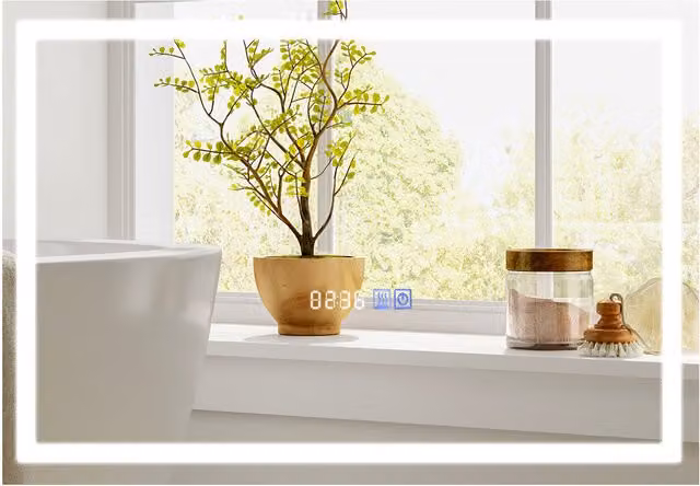 COSTWAY Silver Rectangle Bathroom Mirror