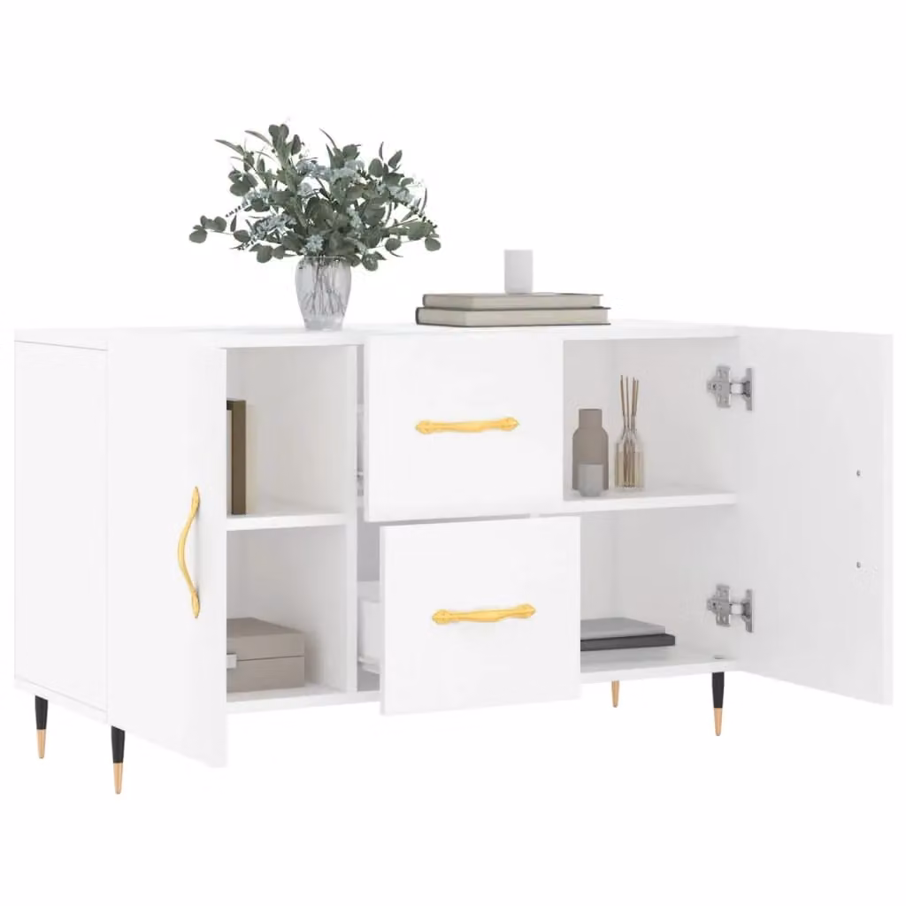 Berkfield Home Modern White Matt Sideboard, W/D/H: 100 x 36 x 60 cm – 2