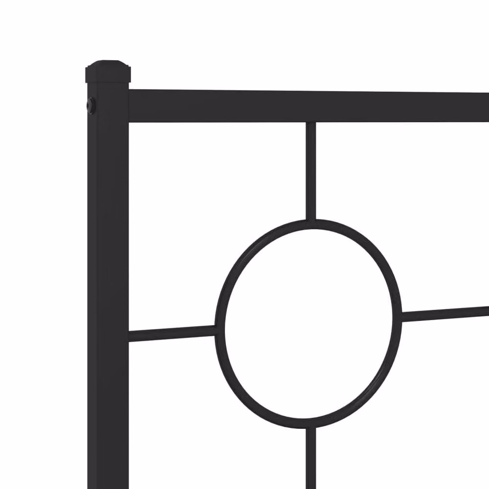 Berkfield Home Metal Bed Frame with Headboard in Black, W/D/H: 80 x 200 x 91 cm – 3