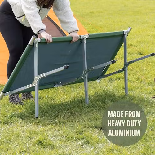 Milestone Camping Folding Camp Bed in Green with Carry Bag, W/D/H: 189 x 64 x 42 cm – 4