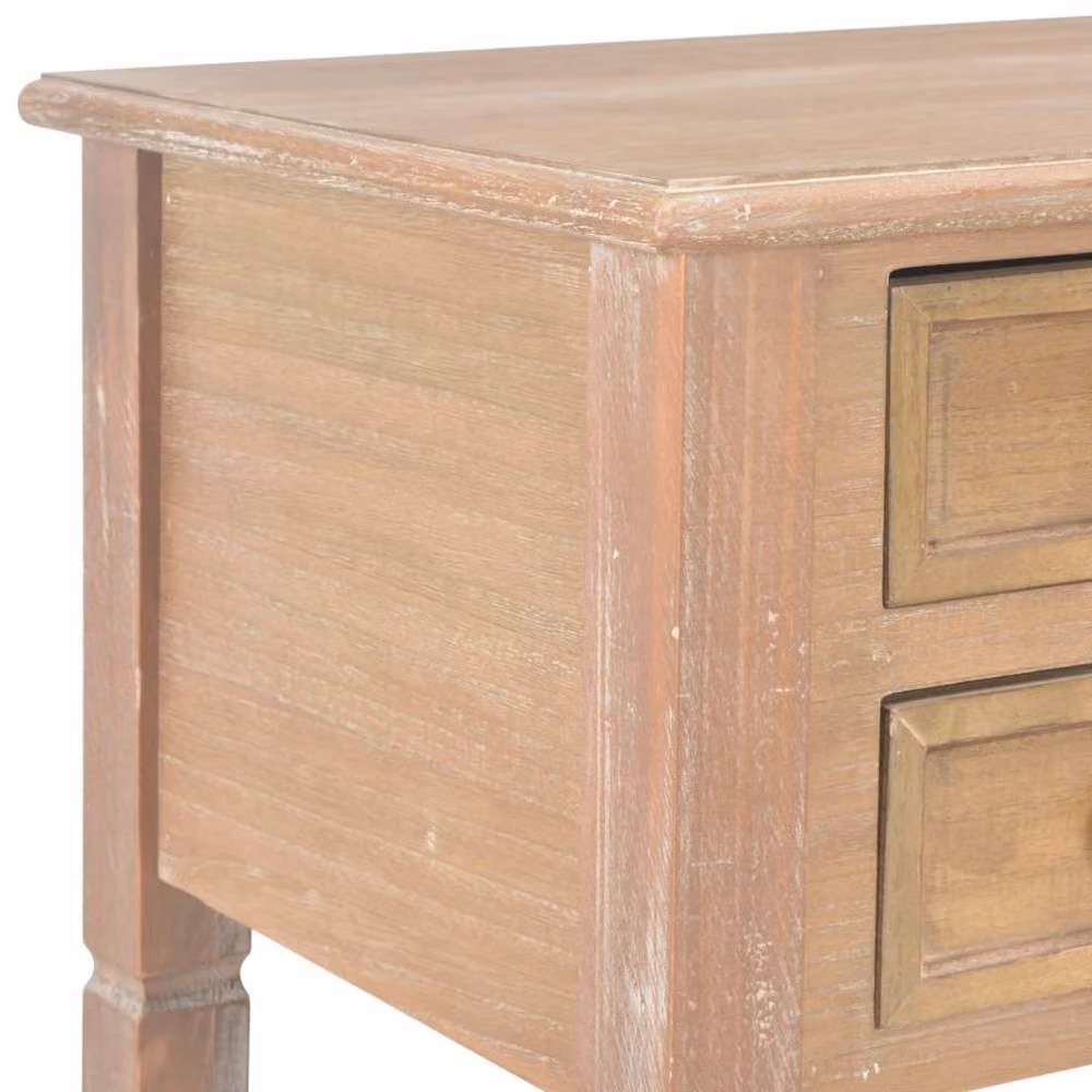 Berkfield Home Brown Lacquered Pine Wood Writing Desk W: 109.5 cm, D: 45 cm, H: 77.5 cm – 2