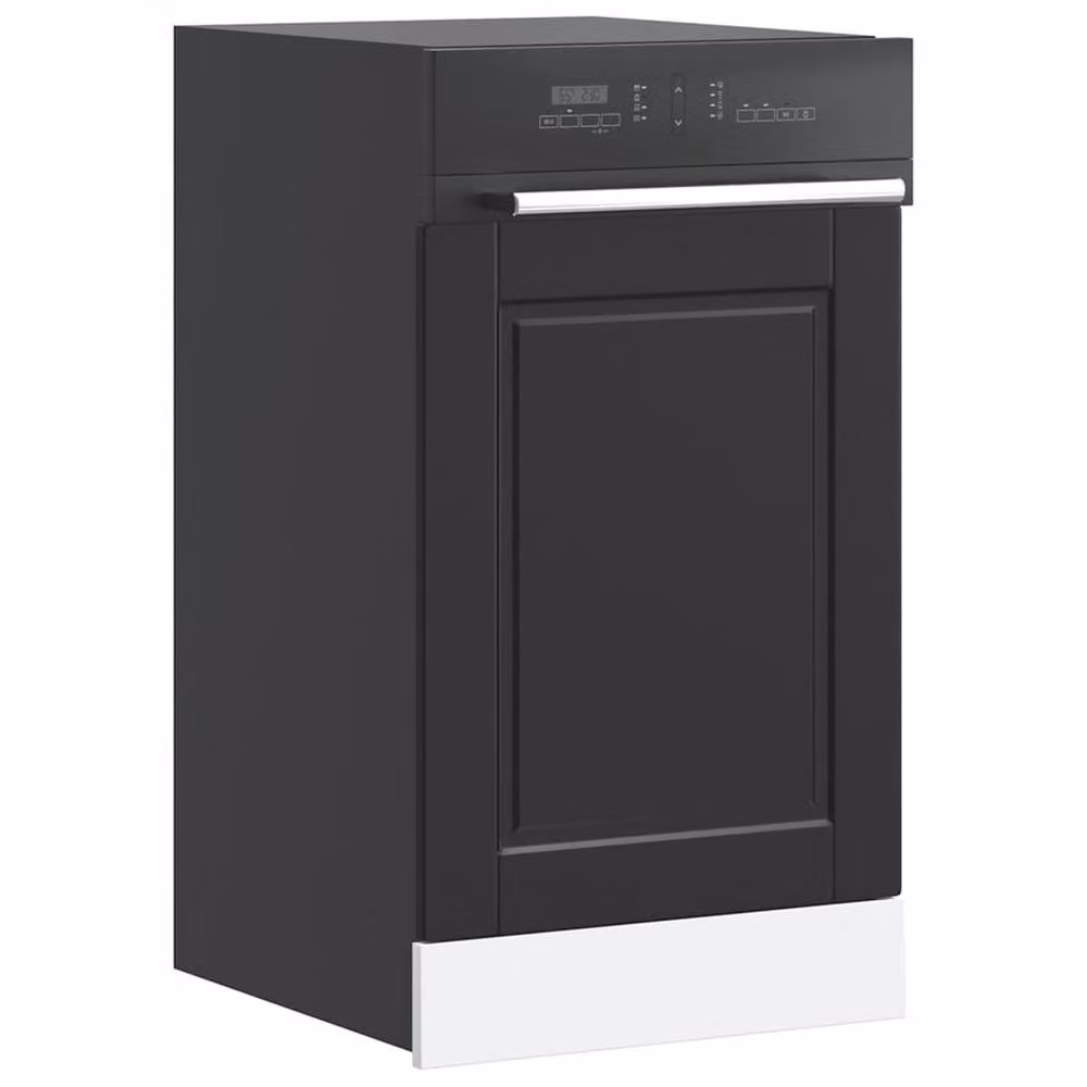 Berkfield Home Porto Black Decorative Dishwasher Panel in Engineered Wood, W: 45 cm, H: 67 cm – 2