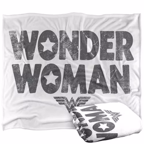Warner Bros. Wonder Woman Star Logo Silky Touch Super Soft Fleece Throw Blanket, Multicolour, W: 127.0 cm x L: 152.4 cm – 1