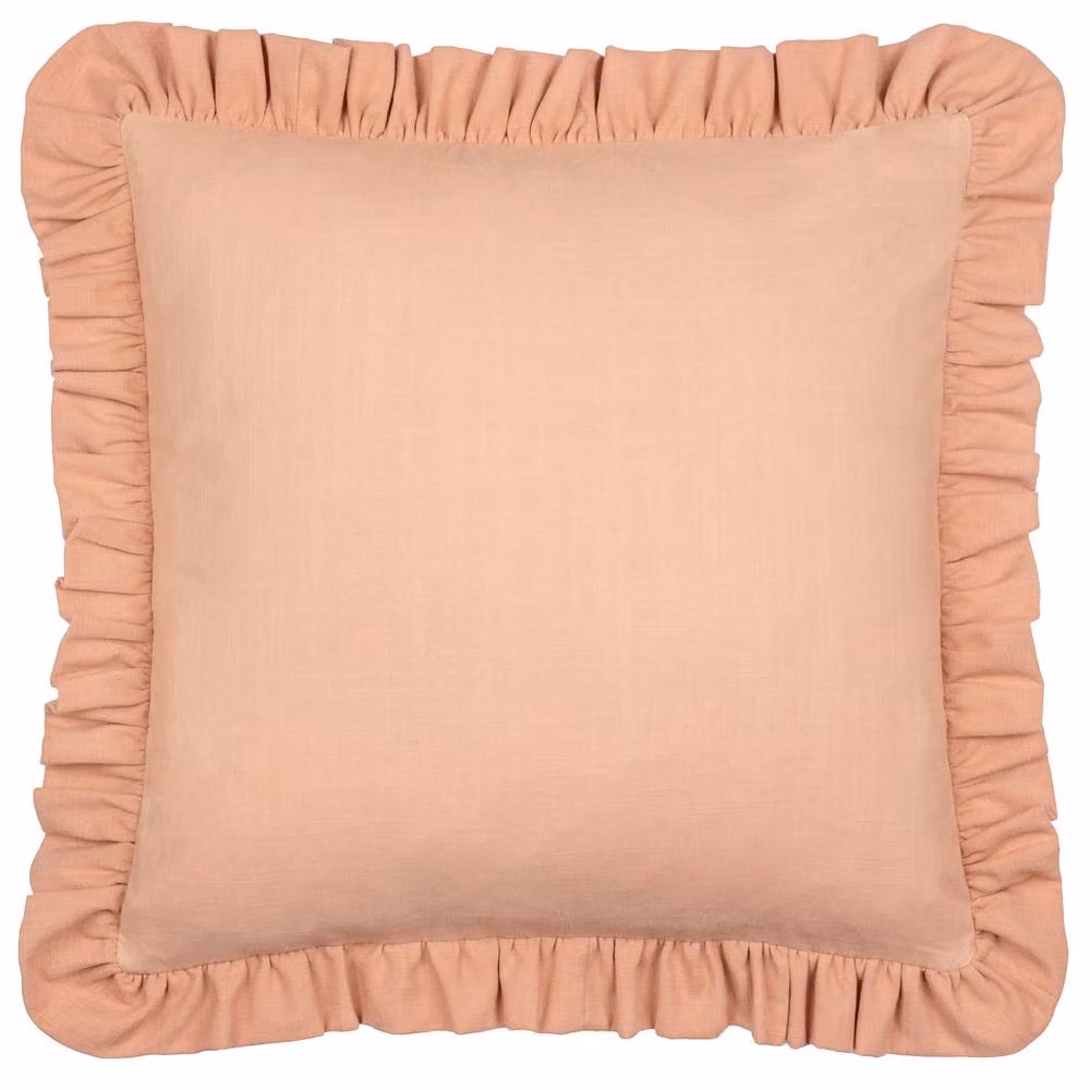Wylder Effie Rose Pink Cotton Ruffle Decorative Square Cushion, W/D/H: 45 x 45 x 45 cm – 2