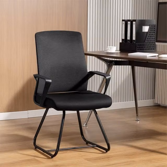 EONLION Black Fabric Conference Chair for Home and Office – 1