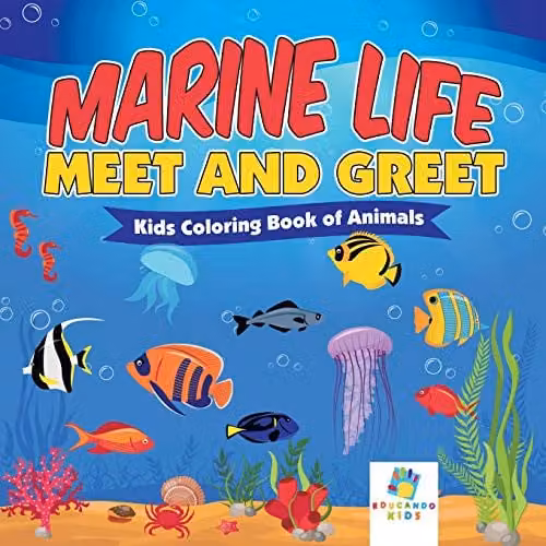 Educando Kids Marine Life Meet and Greet Kids Colouring Book, Multicolour