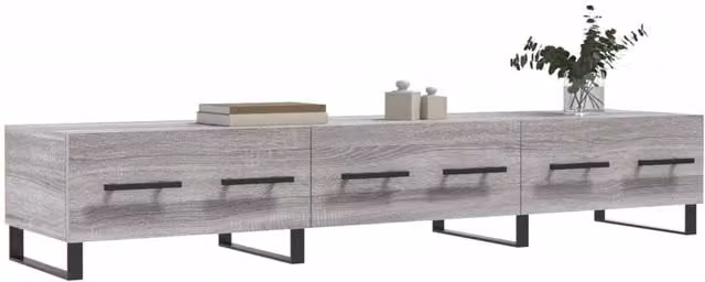 Berkfield Home Grey Sonoma TV Cabinet in Engineered Wood, W/D/H: 150 x 36 x 30 cm – 1