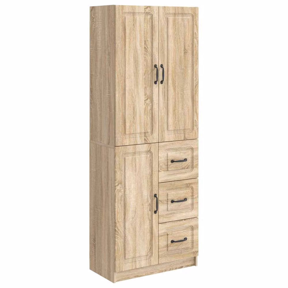 Berkfield Home Modern 2-Piece Cabinet Set in Sonoma Oak Brown with Hinged Doors and Internal Shelves – 2