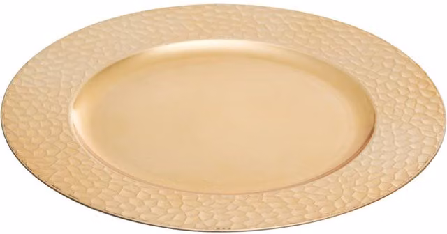 Orsina Gold Finish Hammered Charger Plate