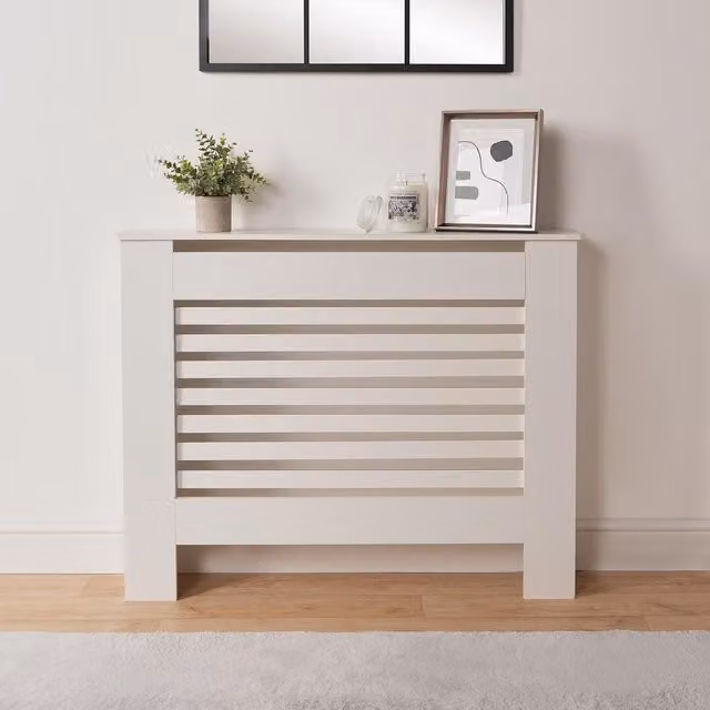 OHS Modern White Wooden Grill Radiator Cover