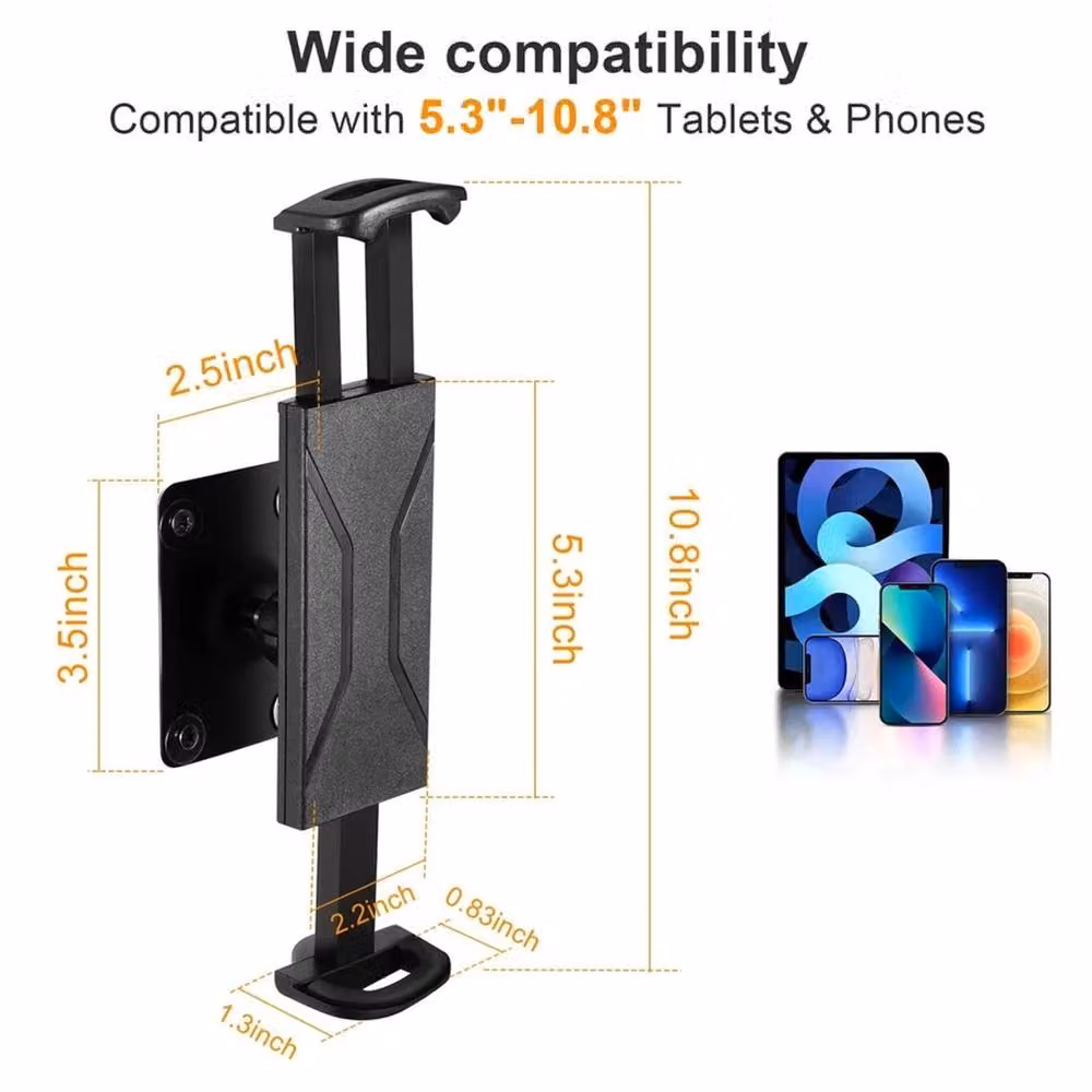 SPETLEK Adjustable Aluminium iPad Holder, Black, Fits 4.7-14 inch Tablets – 4