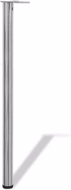 Berkfield Home Set of 4 Height Adjustable Table Legs in Brushed Nickel Silver, Height: 110 cm