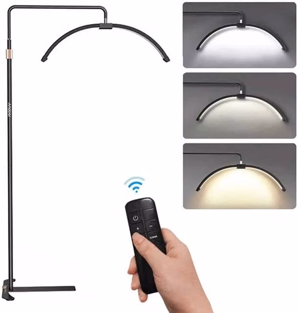 VOGREX Black Half-Moon LED Floor Fill Light with Adjustable Brightness and Height – 1
