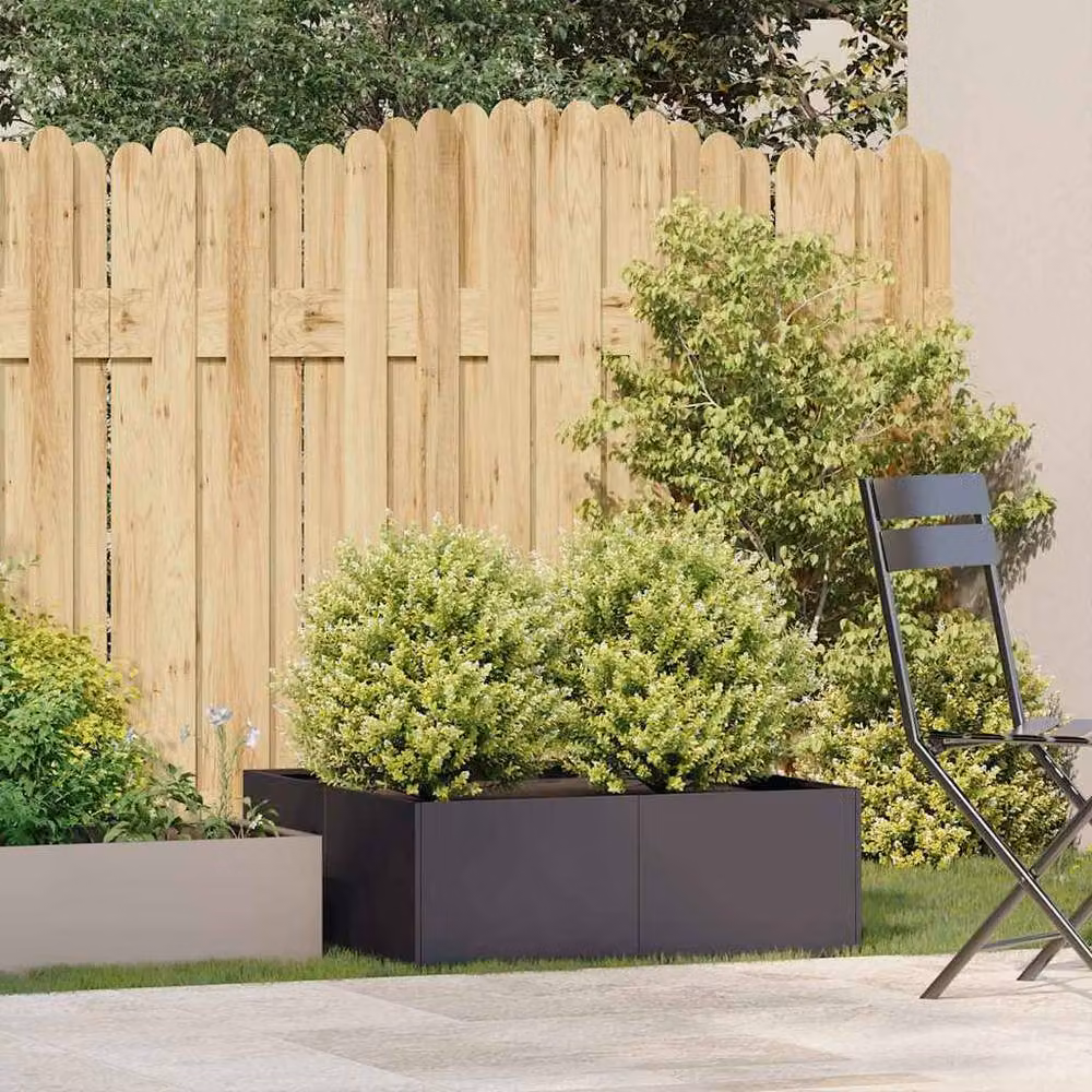 Berkfield Home Steel Planter Tub, Black, W/D/H: 80 x 80 x 30 cm – 3